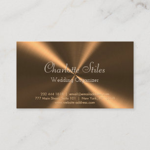 Personalised Bronze Metallic Radial Texture Business Card