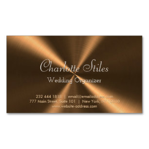 Personalised Bronze Metallic Radial Texture Magnetic Business Card