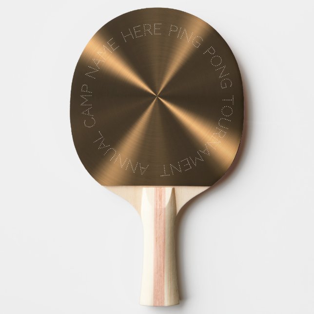 Personalised Bronze Metallic Radial Texture Ping Pong Paddle (Front)