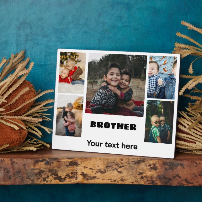 Personalised Brother Photo Collage Plaque (Side)