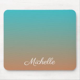 Personalised brown and blue ombre mouse pad