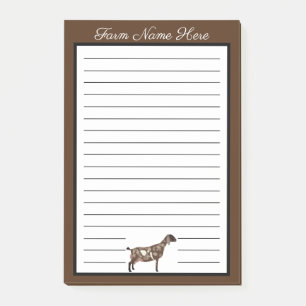 Personalised Brown and White Nubian Dairy Goat Post-it Notes