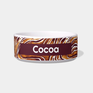 Personalised Brown and White Swirls Bowl