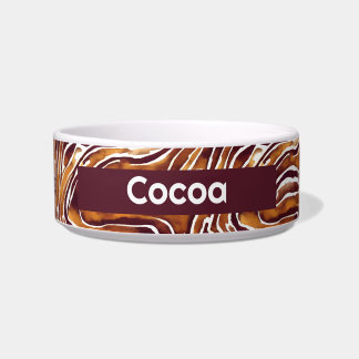 Personalised Brown and White Swirls Bowl