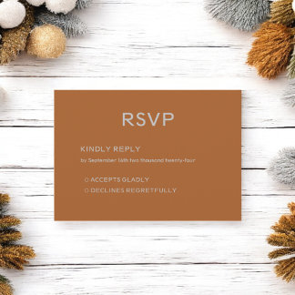 Personalised Brown Autumn Wedding Invitation