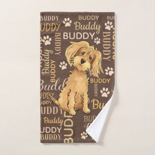 Personalised Brown Dog Hand Towel