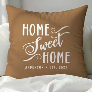 Personalised Brown Home Sweet Home Cushion