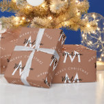 Personalised Brown Merry Christmas Red Monogram Wrapping Paper<br><div class="desc">A personalised modern "Merry Christmas" monogram design with a Xmas neutral brown background colour. An ideal festive custom design for the holiday season. Customise the monogram and make it your own!</div>
