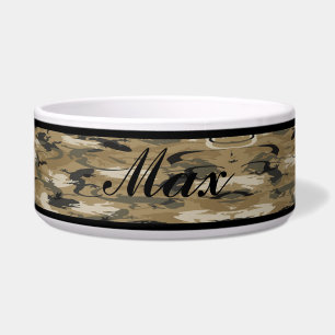 Personalised Brown Reptile Camouflage Pet Bowl