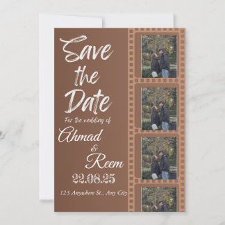 Personalised Brown Wedding Invitation Card