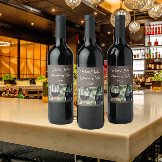 Personalised Brown Wine Bottles | Photo Wine Label