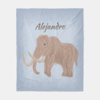 Personalised Brown Woolly Mammoth Illustration