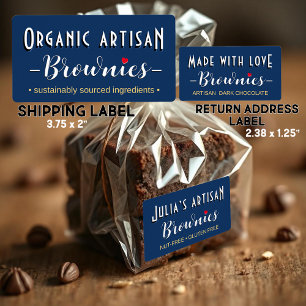 Personalised Brownie or Bakery Label with Heart