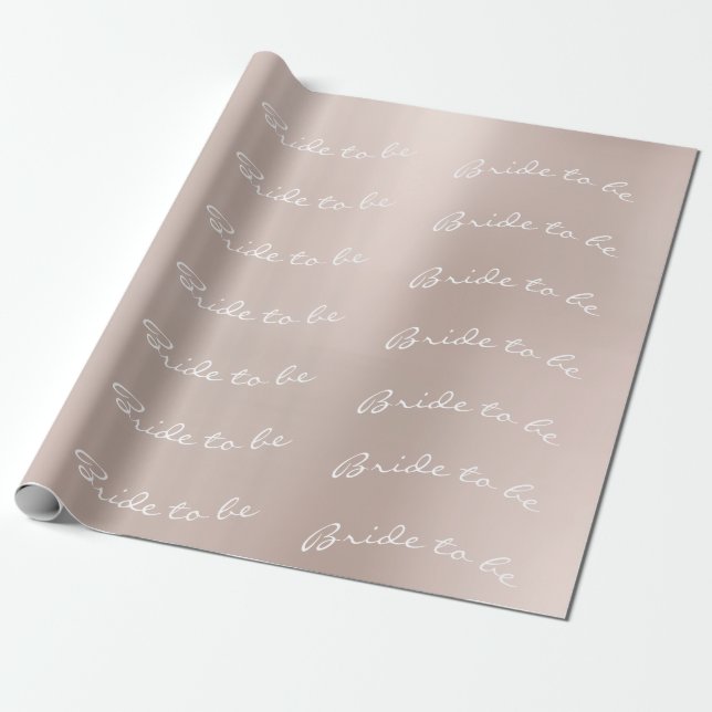 Personalised Brush Bride to be Blush Pink Wrapping Paper (Unrolled)