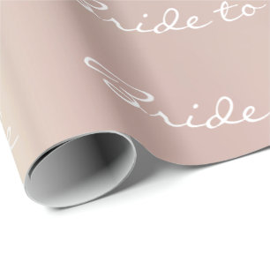 Personalised Brush Bride to Be Pearly Pink Wrapping Paper