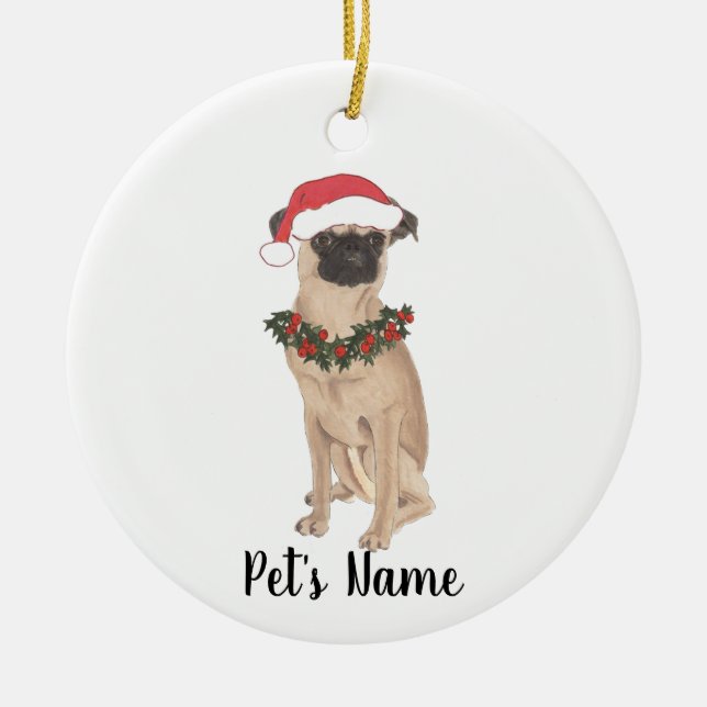 Personalised Brussels Griffon Ceramic Tree Decoration (Front)