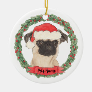 Personalised Brussels Griffon Christmas Ceramic Tree Decoration