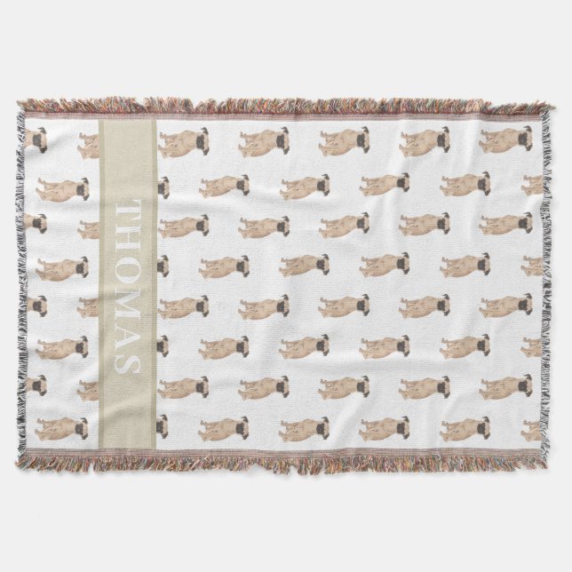 Personalised Brussels Griffon Throw Blanket (Front)