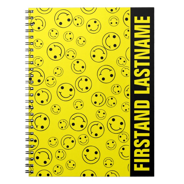 Personalised BT Yellow Smiling Faces Notebook (Front)
