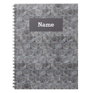 Personalised bubble wrap spiral notebook