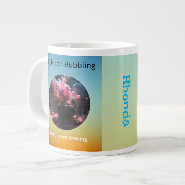 Personalised Bubbling Cauldron Large Coffee Mug (Front Left)