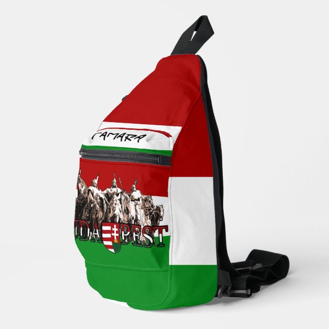 Personalised Budapest Heroes Hungarian Flag Sling Bag (Right Corner)