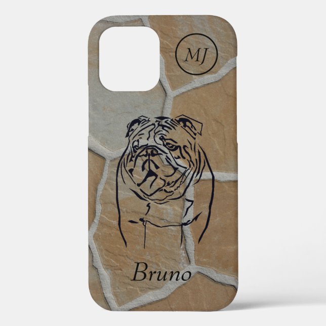 Personalised Bulldog Lover's Apple iPhone 12 Case (Back)