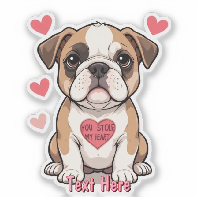Personalised Bulldog Puppy with Heartfelt Message (Front)