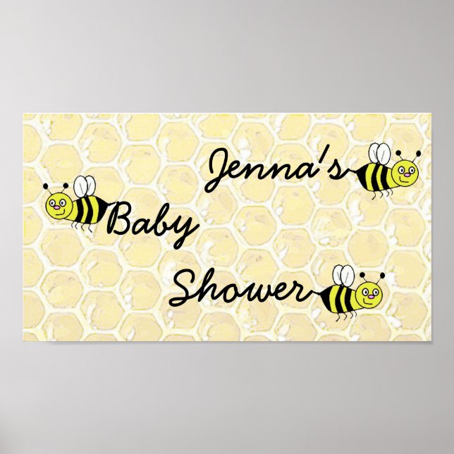 Personalised Bumblebee Baby Shower Poster (Front)