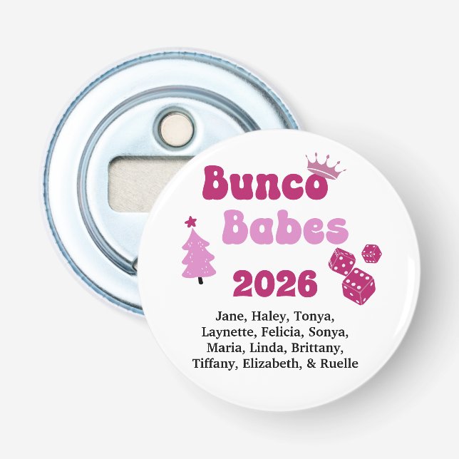 Personalised Bunco Babe  Bottle Opener (Front)