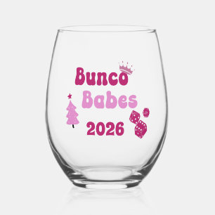 Personalised Bunco Babe  Stemless Wine Glass