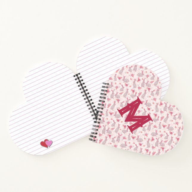 Personalised Bunnies in Flower Field Notebook (Inside)