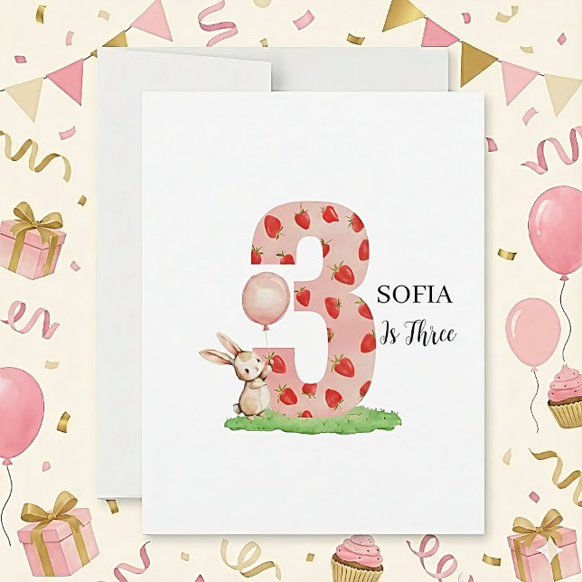 Personalised Bunny 3rd Birthday Card Daughter (Creator Uploaded)