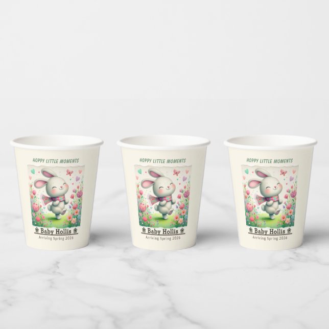 Personalised Bunny Baby Shower Cups (Multi)