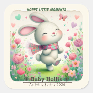 Personalised Bunny Baby Shower Stickers
