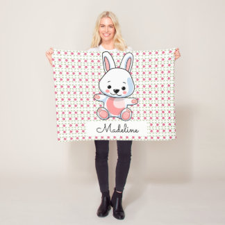 Personalised Bunny Fleece Blanket