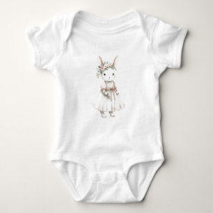 Personalised Bunny Floral Crown Art Baby Bodysuit