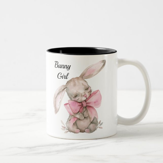 Personalised Bunny Girl Mug - Cute Rabbit Cup (Right)
