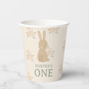 Personalised Bunny Girl's 1st Birthday Party Paper Cups