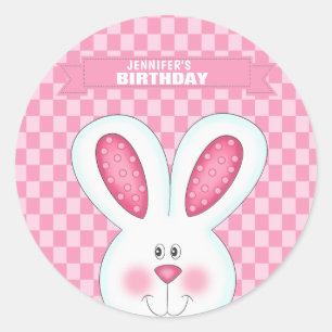 Personalised Bunny Rabbit Birthday  Sticker