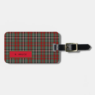Personalised Burce Kinnaird Tartan Mens Luggage Luggage Tag