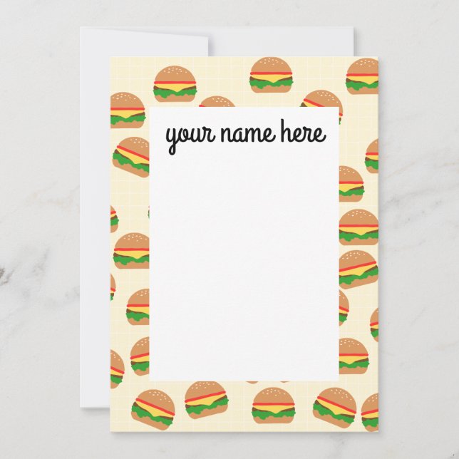 Personalised Burgers Notecards (Front)