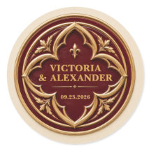 Personalised Burgundy and Gold Wedding