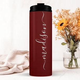 Personalised Burgundy Bridesmaid Thermal Tumbler