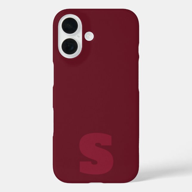 Personalised burgundy initial iPhone / iPad case (Back)