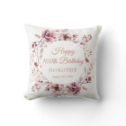 Personalised Burgundy Pink Floral 100th Birthday