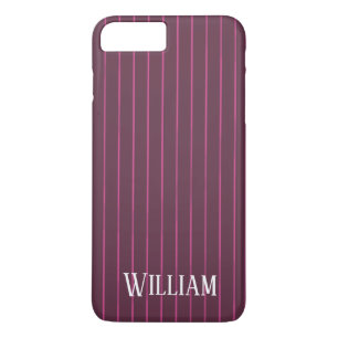 Personalised burgundy pinstripes Case-Mate iPhone case
