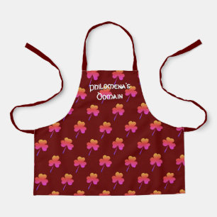 Personalised Burgundy   SHAMROCK pattern Apron