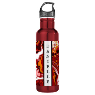 Personalised Burgundy White Digital Fluid Art 710 Ml Water Bottle