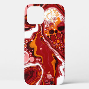 Personalised Burgundy White Digital Fluid Art    iPhone 12 Pro Case